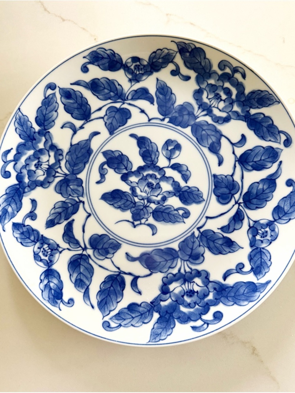 Vintage Andrea by Sadek Japanese Blue Floral Dinner Plate is 10" Made in Japan